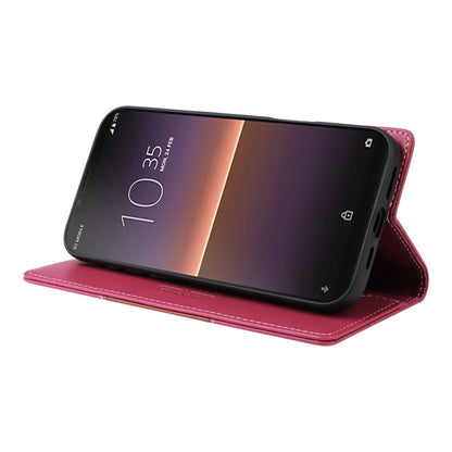 For Sony Xperia 10 II GQUTROBE G01 RFID Anti-theft Leather Phone Case(Red)