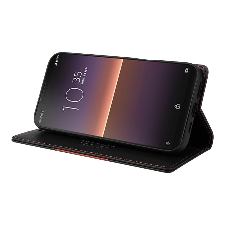 For Sony Xperia 10 II GQUTROBE G01 RFID Anti-theft Leather Phone Case(Black)