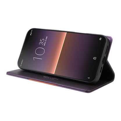 For Sony Xperia 10 II GQUTROBE G01 RFID Anti-theft Leather Phone Case(Purple)