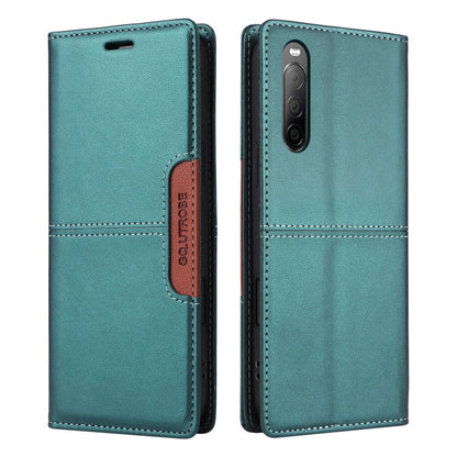 For Sony Xperia 10 II GQUTROBE G01 RFID Anti-theft Leather Phone Case(Green)