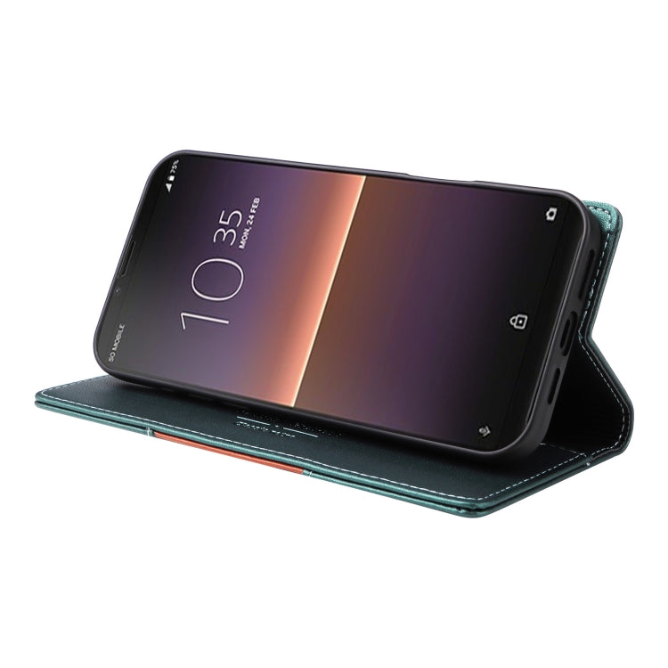 For Sony Xperia 10 II GQUTROBE G01 RFID Anti-theft Leather Phone Case(Green)