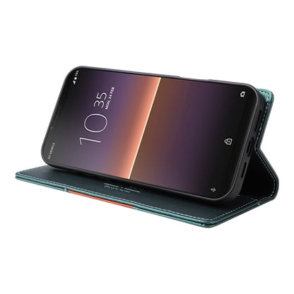 For Sony Xperia 10 II GQUTROBE G01 RFID Anti-theft Leather Phone Case(Green)