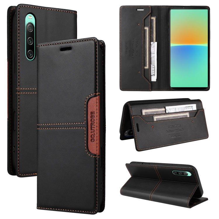 For Sony Xperia 10 IV GQUTROBE G01 RFID Anti-theft Leather Phone Case(Black)
