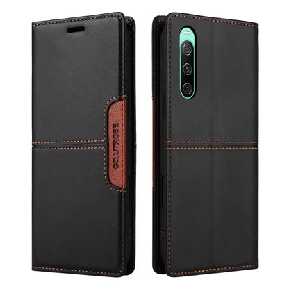 For Sony Xperia 10 IV GQUTROBE G01 RFID Anti-theft Leather Phone Case(Black)