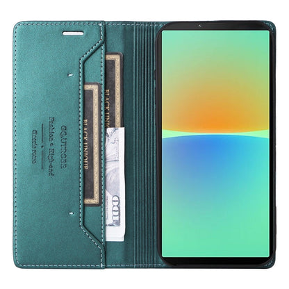 For Sony Xperia 10 IV GQUTROBE G01 RFID Anti-theft Leather Phone Case(Green)