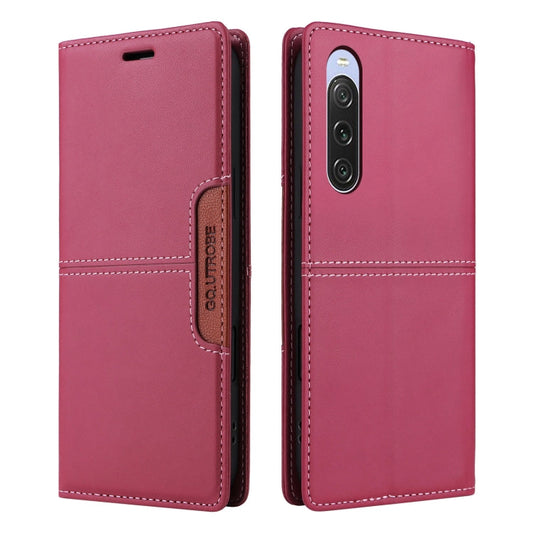 For Sony Xperia 10 V GQUTROBE G01 RFID Anti-theft Leather Phone Case(Red)