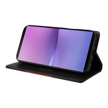 For Sony Xperia 10 V GQUTROBE G01 RFID Anti-theft Leather Phone Case(Black)