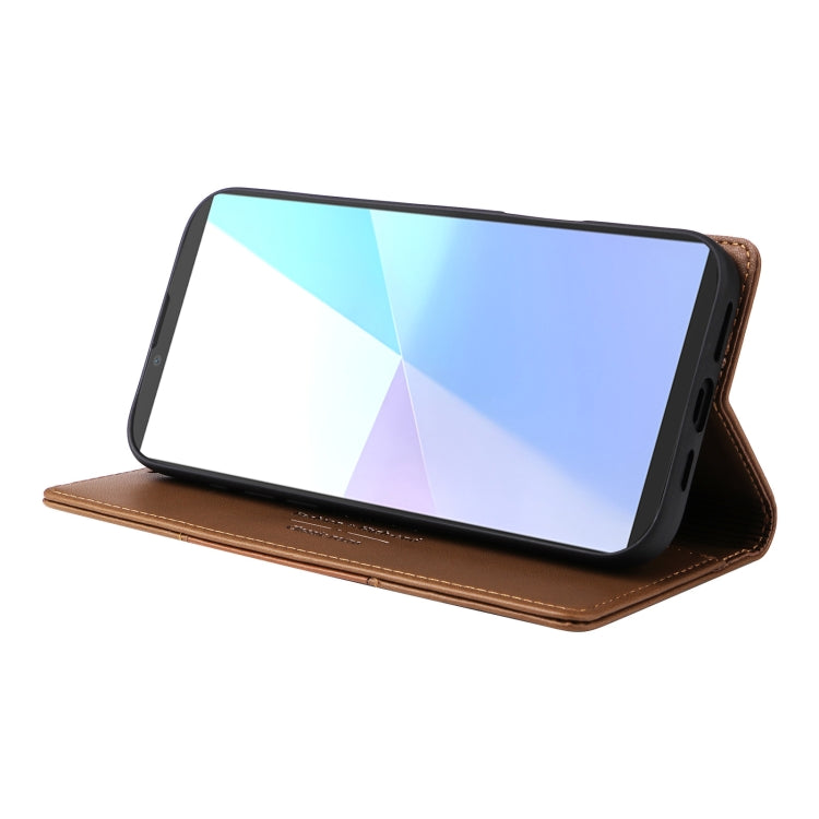 For Sony Xperia 10 VI GQUTROBE G01 RFID Anti-theft Leather Phone Case(Brown)