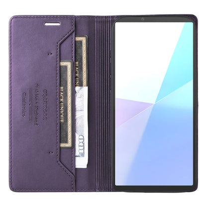 For Sony Xperia 10 VI GQUTROBE G01 RFID Anti-theft Leather Phone Case(Purple)