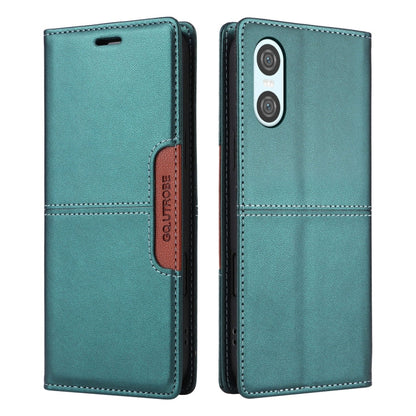 For Sony Xperia 10 VI GQUTROBE G01 RFID Anti-theft Leather Phone Case(Green)
