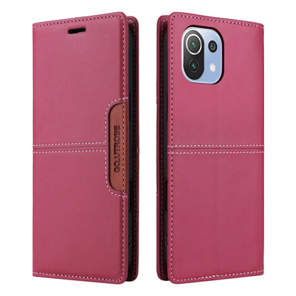 For Xiaomi Mi 11 Lite GQUTROBE G01 RFID Anti-theft Leather Phone Case(Red)