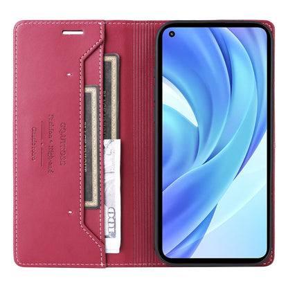 For Xiaomi Mi 11 Lite GQUTROBE G01 RFID Anti-theft Leather Phone Case(Red)