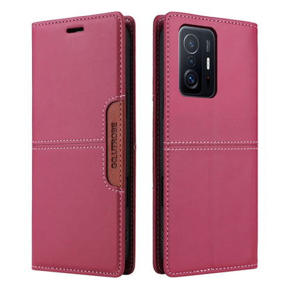 Pour Xiaomi 11T / 11T Pro Étui en Cuir Antivol RFID GQUTROBE G01 (Rouge)