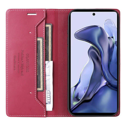 Pour Xiaomi 11T / 11T Pro Étui en Cuir Antivol RFID GQUTROBE G01 (Rouge)