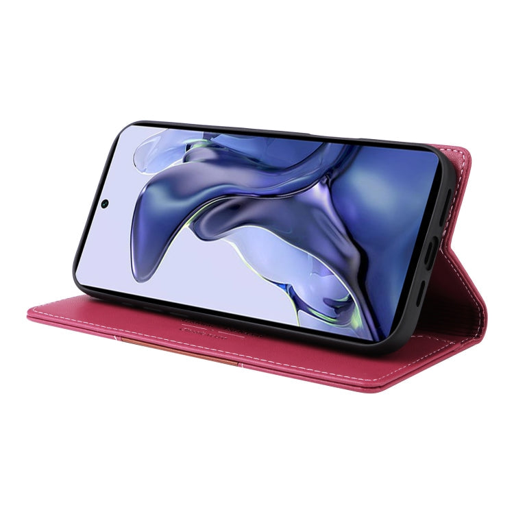 Pour Xiaomi 11T / 11T Pro Étui en Cuir Antivol RFID GQUTROBE G01 (Rouge)