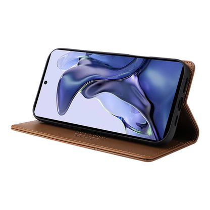 For Xiaomi 11T / 11T Pro GQUTROBE G01 RFID Anti-theft Leather Phone Case(Brown)
