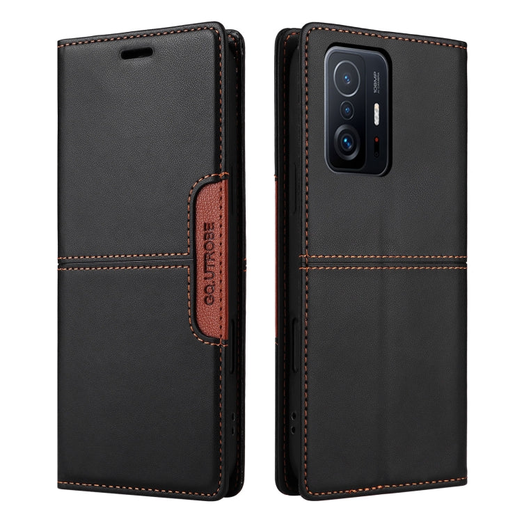 For Xiaomi 11T / 11T Pro GQUTROBE G01 RFID Anti-theft Leather Phone Case(Black)