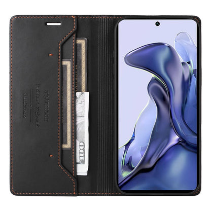 For Xiaomi 11T / 11T Pro GQUTROBE G01 RFID Anti-theft Leather Phone Case(Black)