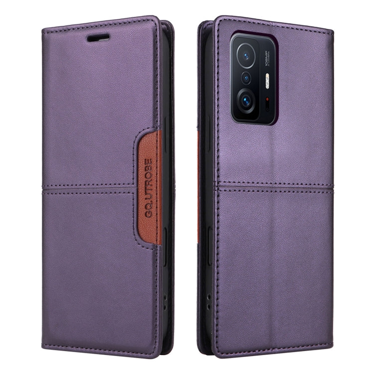 For Xiaomi 11T / 11T Pro GQUTROBE G01 RFID Anti-theft Leather Phone Case(Purple)