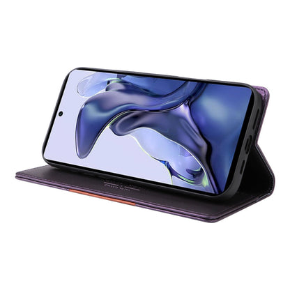 For Xiaomi 11T / 11T Pro GQUTROBE G01 RFID Anti-theft Leather Phone Case(Purple)