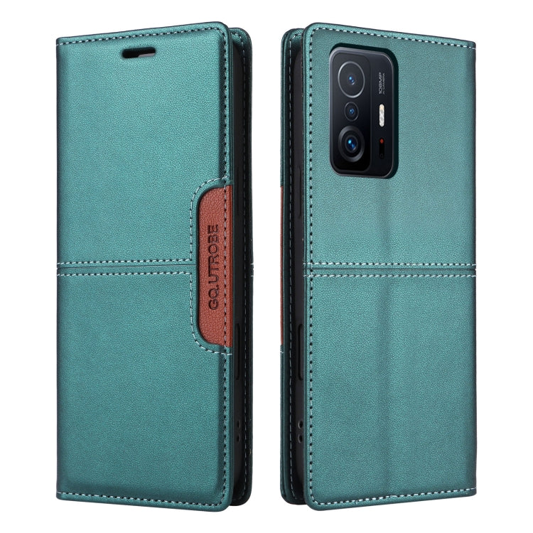 For Xiaomi 11T / 11T Pro GQUTROBE G01 RFID Anti-theft Leather Phone Case(Green)