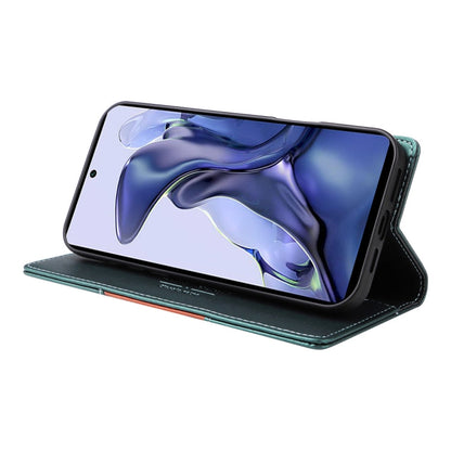 For Xiaomi 11T / 11T Pro GQUTROBE G01 RFID Anti-theft Leather Phone Case(Green)