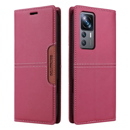 For Xiaomi 12T / 12T Pro GQUTROBE G01 RFID Anti-theft Leather Phone Case(Red)