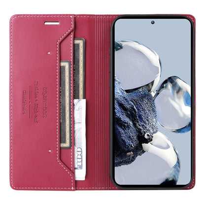 For Xiaomi 12T / 12T Pro GQUTROBE G01 RFID Anti-theft Leather Phone Case(Red)