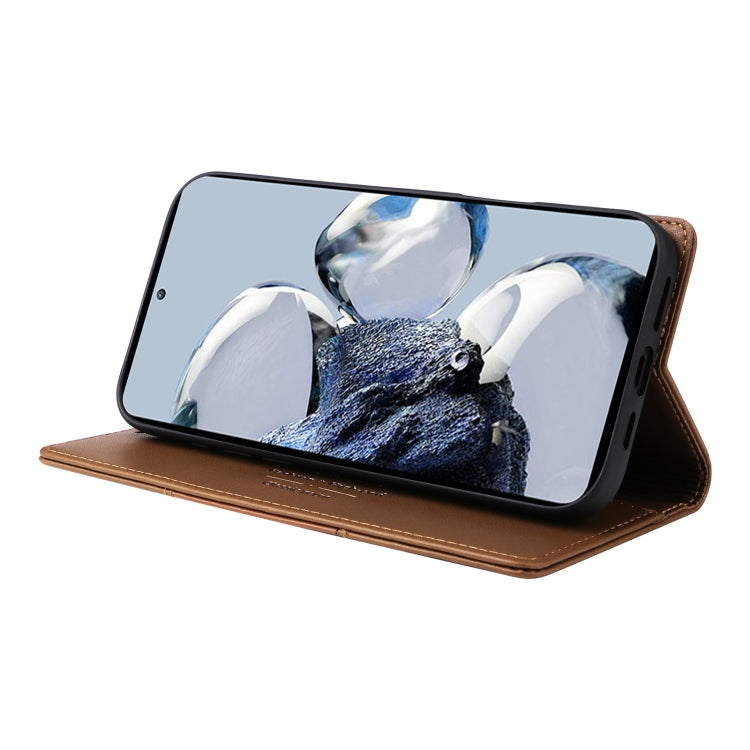 For Xiaomi 12T / 12T Pro GQUTROBE G01 RFID Anti-theft Leather Phone Case(Brown)