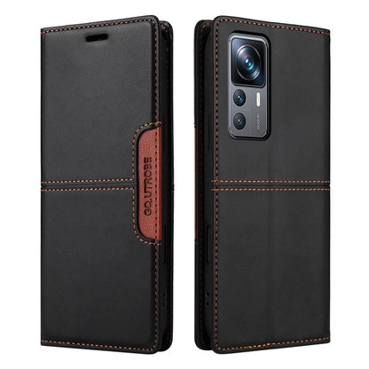 For Xiaomi 12T / 12T Pro GQUTROBE G01 RFID Anti-theft Leather Phone Case(Black)