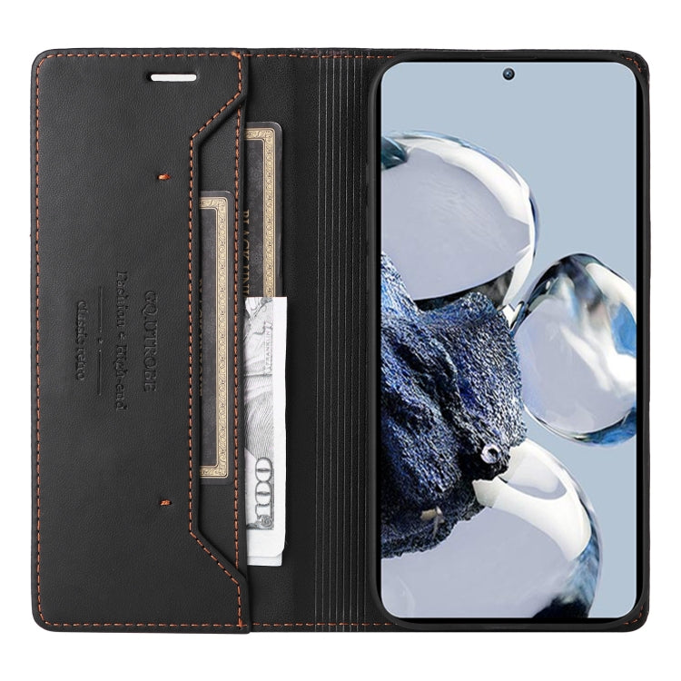 For Xiaomi 12T / 12T Pro GQUTROBE G01 RFID Anti-theft Leather Phone Case(Black)