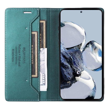 For Xiaomi 12T / 12T Pro GQUTROBE G01 RFID Anti-theft Leather Phone Case(Green)