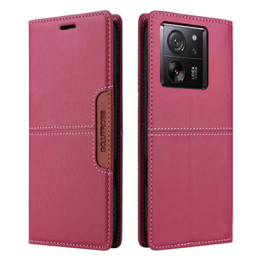 For Xiaomi 13T / 13T Pro GQUTROBE G01 RFID Anti-theft Leather Phone Case(Red)
