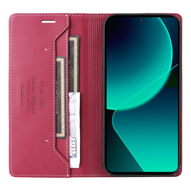For Xiaomi 13T / 13T Pro GQUTROBE G01 RFID Anti-theft Leather Phone Case(Red)