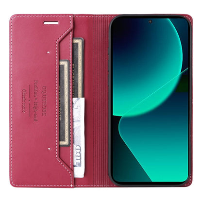 For Xiaomi 13T / 13T Pro GQUTROBE G01 RFID Anti-theft Leather Phone Case(Red)