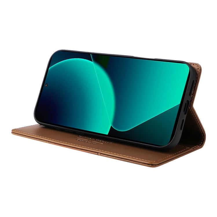 For Xiaomi 13T / 13T Pro GQUTROBE G01 RFID Anti-theft Leather Phone Case(Brown)