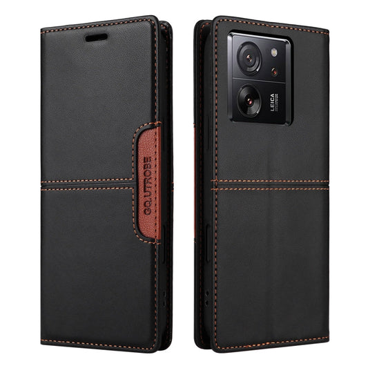 For Xiaomi 13T / 13T Pro GQUTROBE G01 RFID Anti-theft Leather Phone Case(Black)