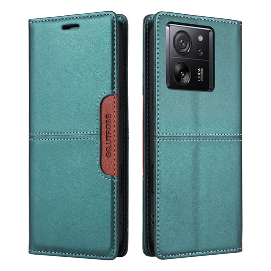 For Xiaomi 13T / 13T Pro GQUTROBE G01 RFID Anti-theft Leather Phone Case(Green)