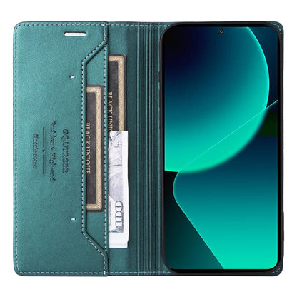 For Xiaomi 13T / 13T Pro GQUTROBE G01 RFID Anti-theft Leather Phone Case(Green)
