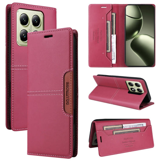 For Xiaomi 14T GQUTROBE G01 RFID Anti-theft Leather Phone Case(Red)