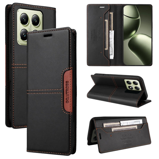 For Xiaomi 14T GQUTROBE G01 RFID Anti-theft Leather Phone Case(Black)