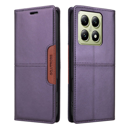 For Xiaomi 14T GQUTROBE G01 RFID Anti-theft Leather Phone Case(Purple)