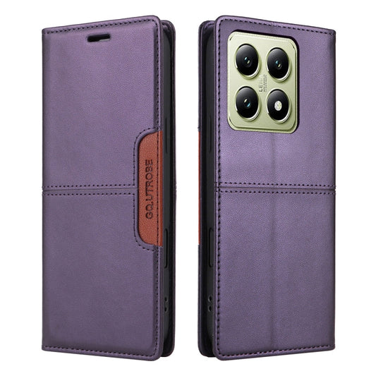 For Xiaomi 14T GQUTROBE G01 RFID Anti-theft Leather Phone Case(Purple)