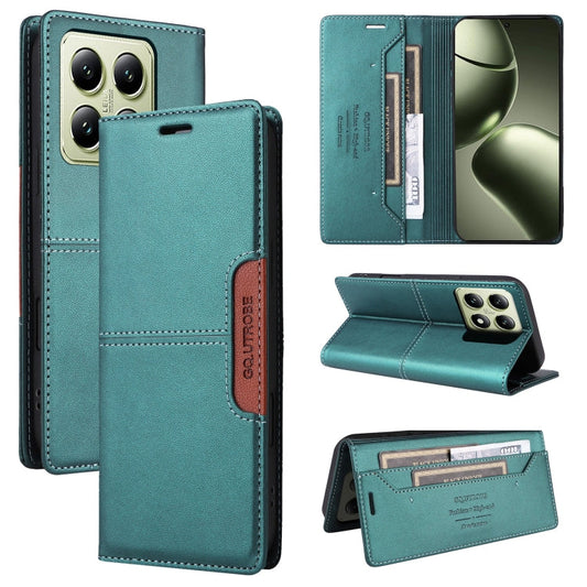For Xiaomi 14T GQUTROBE G01 RFID Anti-theft Leather Phone Case(Green)