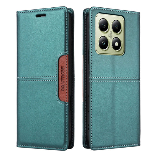For Xiaomi 14T GQUTROBE G01 RFID Anti-theft Leather Phone Case(Green)