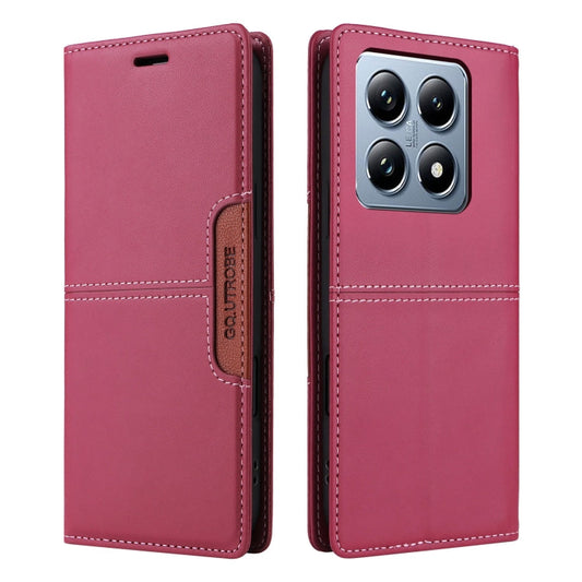 For Xiaomi 14T Pro GQUTROBE G01 RFID Anti-theft Leather Phone Case(Red)