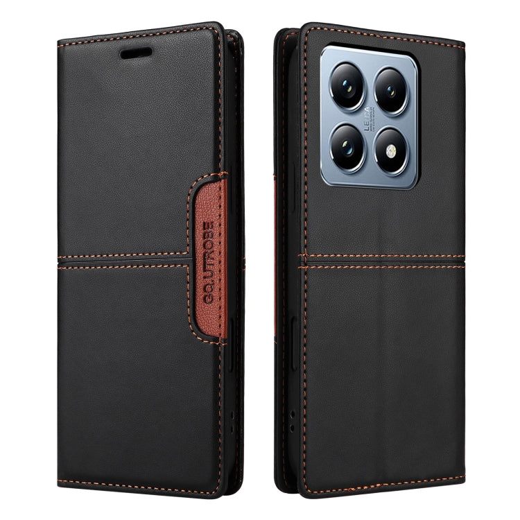 For Xiaomi 14T Pro GQUTROBE G01 RFID Anti-theft Leather Phone Case(Black)