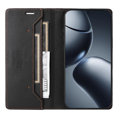 For Xiaomi 14T Pro GQUTROBE G01 RFID Anti-theft Leather Phone Case(Black)