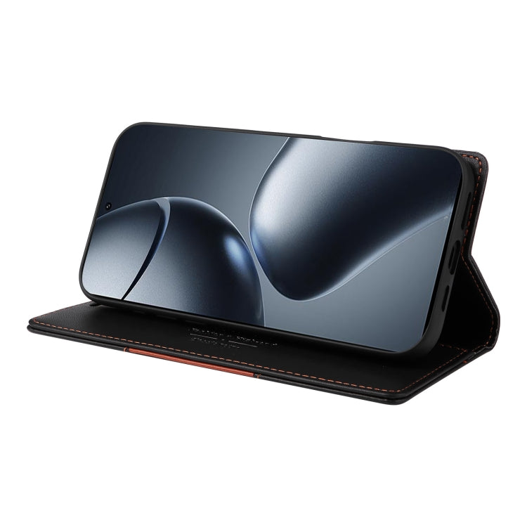For Xiaomi 14T Pro GQUTROBE G01 RFID Anti-theft Leather Phone Case(Black)