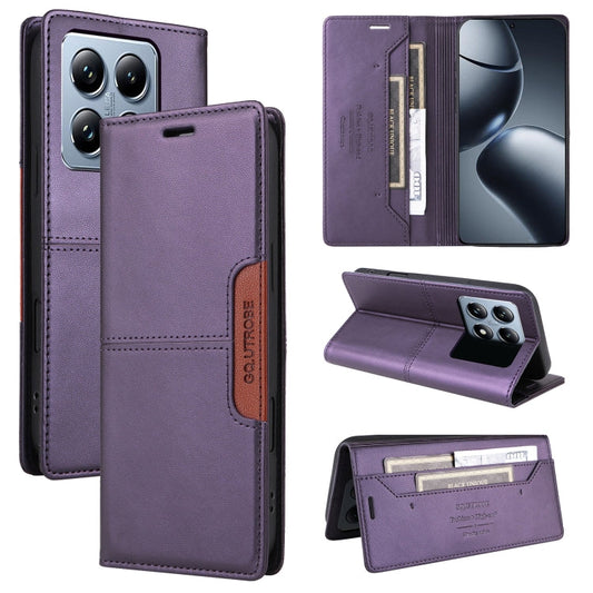 For Xiaomi 14T Pro GQUTROBE G01 RFID Anti-theft Leather Phone Case(Purple)